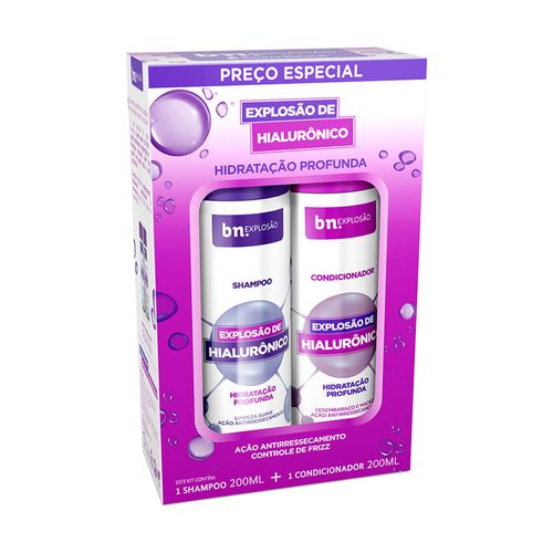 Kit Duo Shampoo 200ml + Condicionador 200ml Explosão de Hialurônico | bn.Cachos